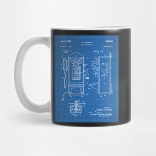 Phone Patent - Telephone Hallway Home Decor Art - Blueprint Mug